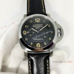 Officine Luminor GMT PAM00441 Watch Black Dial Black Leather Strap